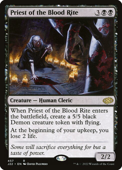 naokuroshop MTG [J22][457][黒][R][EN][血の儀式の司祭/Priest of the Blood Rite] NM