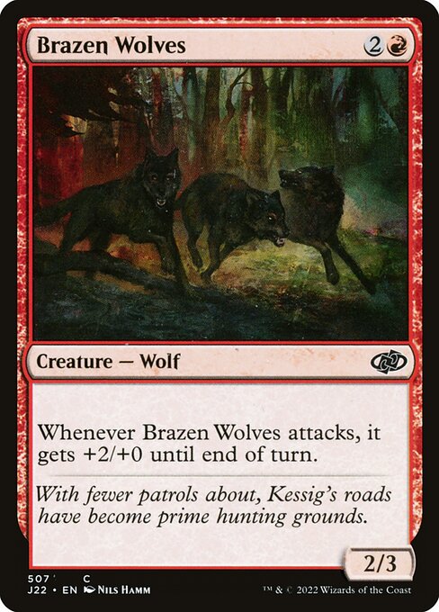 naokuroshop MTG [J22][507][赤][C][EN][猛々しい狼/Brazen Wolves] NM