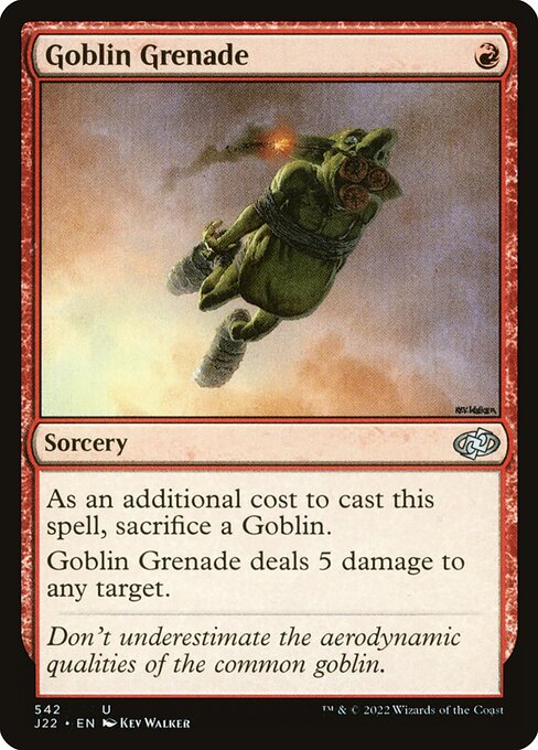 naokuroshop MTG [J22][542][赤][U][EN][ゴブリンの手投げ弾/Goblin Grenade] NM