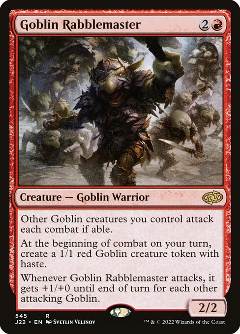 naokuroshop MTG [J22][545][赤][R][EN][ゴブリンの熟練扇動者/Goblin Rabblemaster] NM