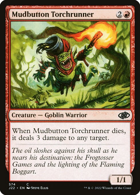 naokuroshop MTG [J22][574][赤][C][EN][泥デコの松明走り/Mudbutton Torchrunner] NM