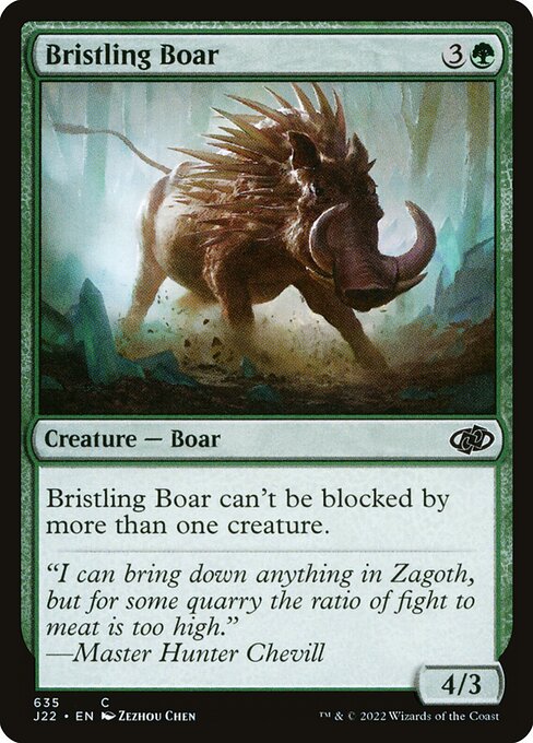 naokuroshop MTG [J22][635][緑][C][EN][逆毛の猪/Bristling Boar] NM