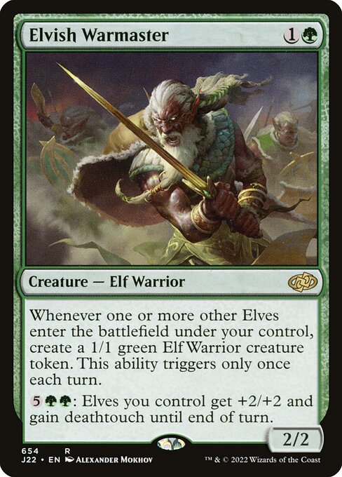 naokuroshop MTG [J22][654][緑][R][EN][エルフの戦練者/Elvish Warmaster] NM