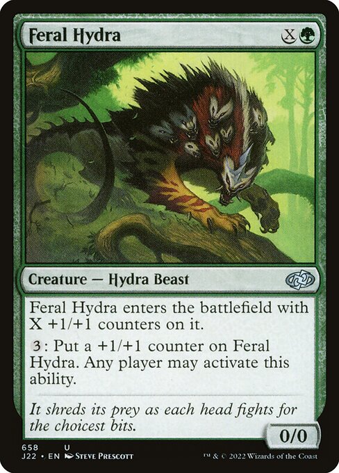 naokuroshop MTG [J22][658][緑][U][EN][残忍なハイドラ/Feral Hydra] NM