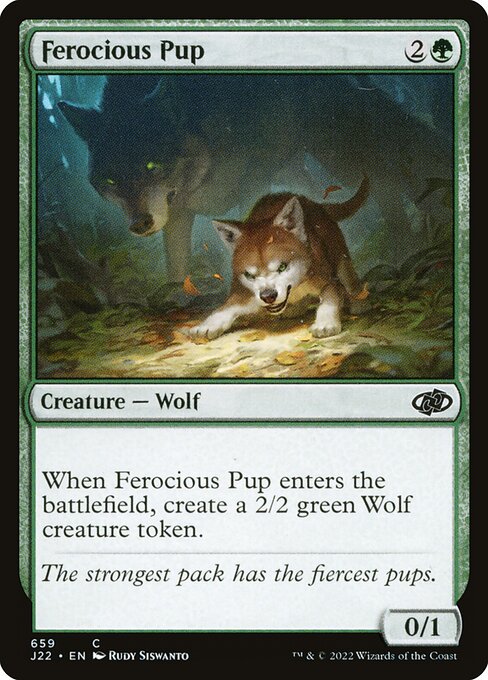 naokuroshop MTG [J22][659][緑][C][EN][獰猛な仔狼/Ferocious Pup] NM