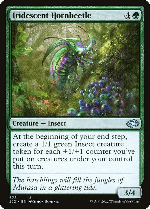 naokuroshop MTG [J22][678][緑][U][EN][玉虫色の角甲虫/Iridescent Hornbeetle] NM