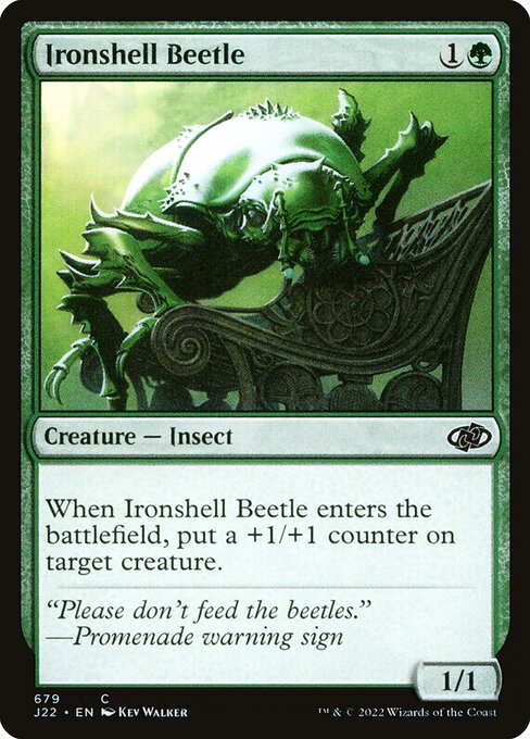 naokuroshop MTG [J22][679][緑][C][EN][鋼胴の甲虫/Ironshell Beetle] NM