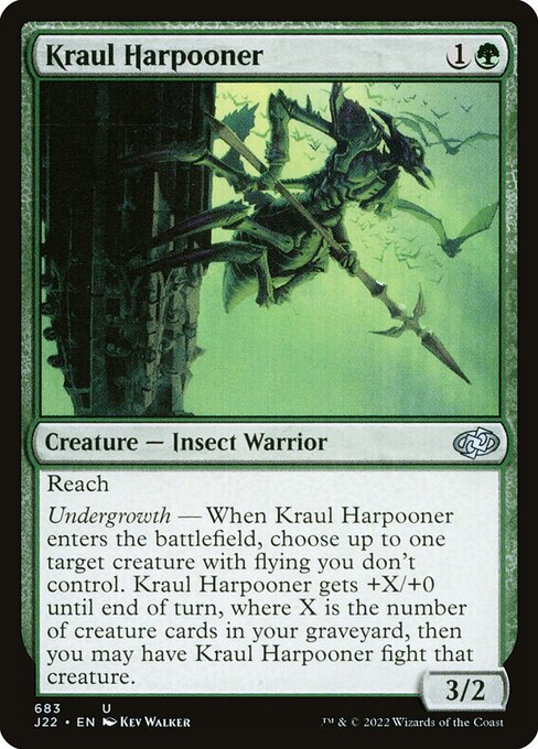 naokuroshop MTG [J22][683][緑][U][EN][クロールの銛撃ち/Kraul Harpooner] NM