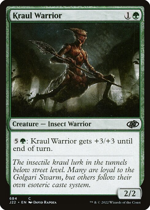 naokuroshop MTG [J22][684][緑][C][EN][クロールの戦士/Kraul Warrior] NM