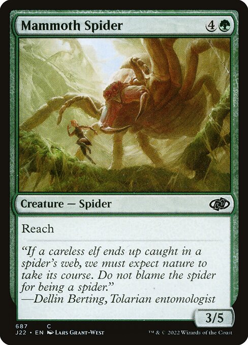 naokuroshop MTG [J22][687][緑][C][EN][マンモスグモ/Mammoth Spider] NM