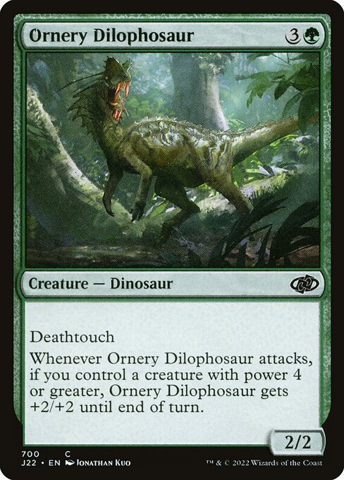 naokuroshop MTG [J22][700][緑][C][EN][気難しいディロフォサウルス/Ornery Dilophosaur] NM