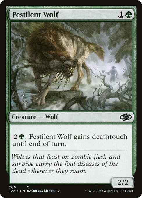 naokuroshop MTG [J22][705][緑][C][EN][伝染病の狼/Pestilent Wolf] NM