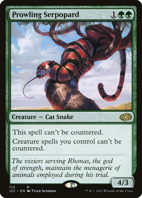 naokuroshop MTG [J22][713][緑][R][EN][うろつく蛇豹/Prowling Serpopard] NM