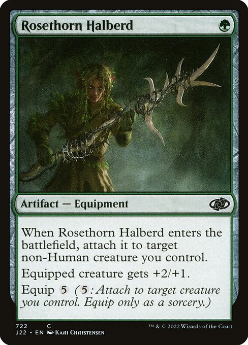 naokuroshop MTG [J22][722][緑][C][EN][薔薇棘の矛槍/Rosethorn Halberd] NM