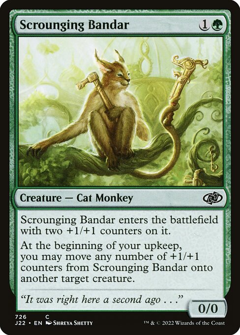 naokuroshop MTG [J22][726][緑][C][EN][たかり猫猿/Scrounging Bandar] NM