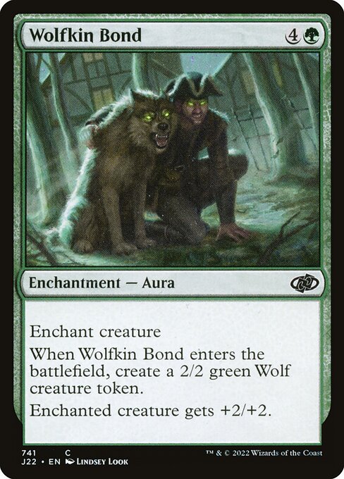 naokuroshop MTG [J22][741][緑][C][EN][狼族の絆/Wolfkin Bond] NM