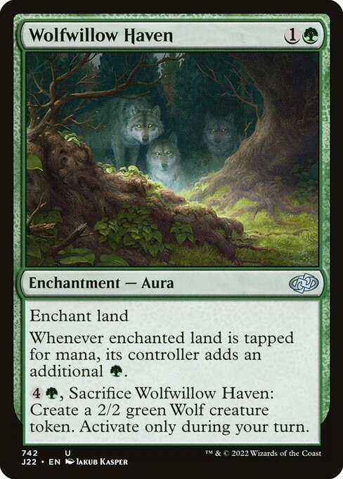 naokuroshop MTG [J22][742][緑][U][EN][狼柳の安息所/Wolfwillow Haven] NM