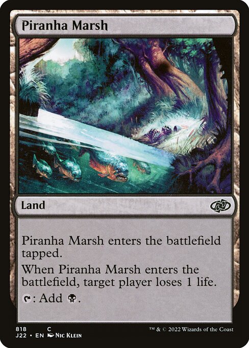 naokuroshop MTG [J22][818][土地][C][EN][ピラニアの湿地/Piranha Marsh] NM