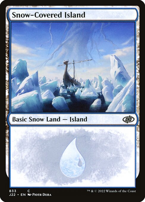 naokuroshop MTG [J22][833][土地][C][EN][冠雪の島/Snow-Covered Island] NM