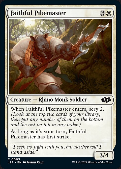 naokuroshop MTG [J25][0003][白][C][EN][信心深い長槍の達人/Faithful Pikemaster] NM