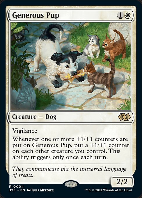 naokuroshop MTG [J25][0004][白][R][EN][気前の良い子犬/Generous Pup]（foil） NM