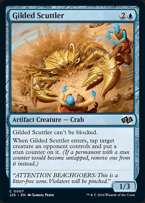 naokuroshop MTG [J25][0007][青][C][EN][金色の小走り/Gilded Scuttler]（foil） NM