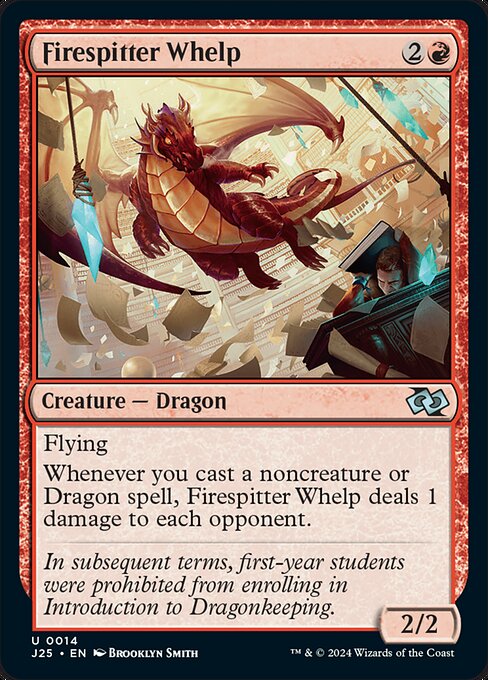 naokuroshop MTG [J25][0014][赤][U][EN][炎吐きの仔竜/Firespitter Whelp]（foil） NM