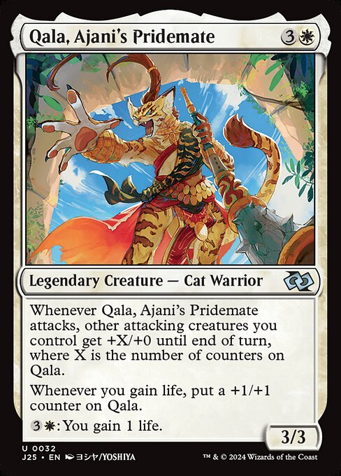 naokuroshop MTG [J25][0032][白][U][EN][アジャニの群れ仲間、カラ/Qala, Ajani's Pridemate]（foil） NM