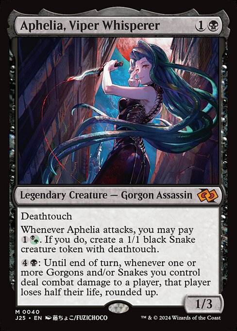 naokuroshop MTG [J25][0040][黒][M][EN][囁く毒蛇、アフェリア/Aphelia, Viper Whisperer] NM