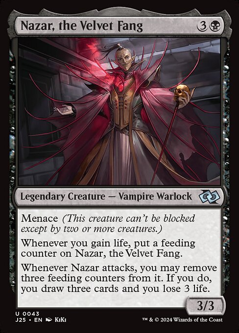 naokuroshop MTG [J25][0043][黒][U][EN][ベルベットの牙、ナザール/Nazar, the Velvet Fang]（foil） NM