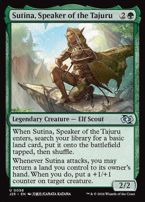 naokuroshop MTG [J25][0056][緑][U][EN][タジュールの語り部、スティーナ/Sutina, Speaker of the Tajuru]（foil） NM