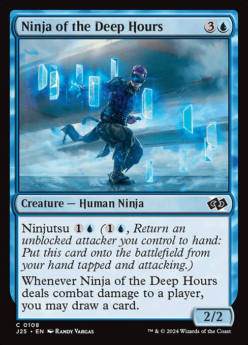 naokuroshop MTG [J25][0108][青][C][EN][深き刻の忍者/Ninja of the Deep Hours]（foil） NM