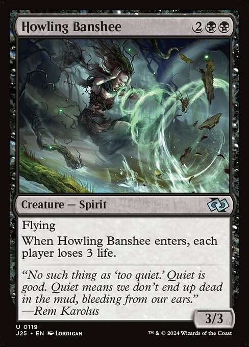 naokuroshop MTG [J25][0119][黒][U][EN][吠えたけるバンシー/Howling Banshee]（foil） NM