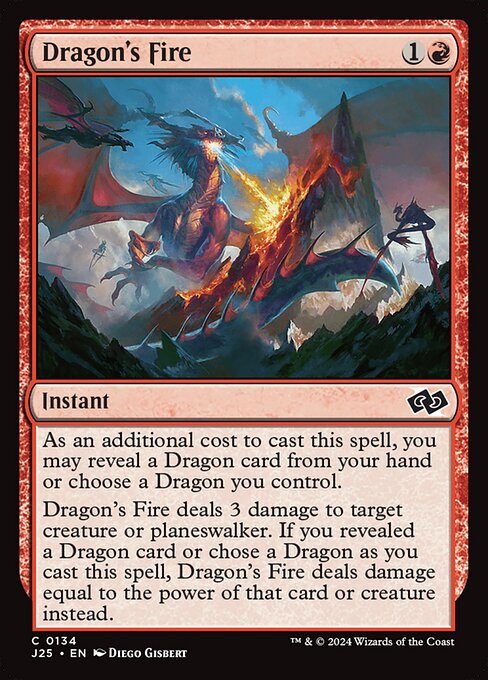 naokuroshop MTG [J25][0134][赤][C][EN][ドラゴンの火/Dragon's Fire]（foil） NM