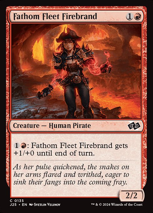 naokuroshop MTG [J25][0135][赤][C][EN][深海艦隊の扇動者/Fathom Fleet Firebrand]（foil） NM