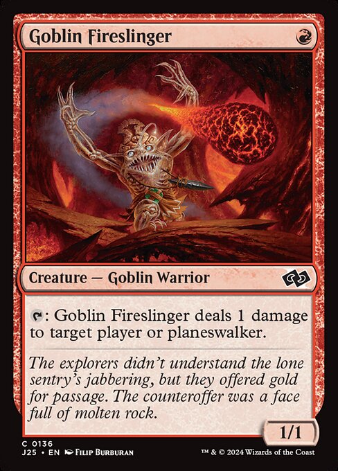 naokuroshop MTG [J25][0136][赤][C][EN][ゴブリンの投火師/Goblin Fireslinger]（foil） NM