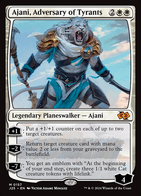 naokuroshop MTG [J25][0157][白][M][EN][暴君への敵対者、アジャニ/Ajani, Adversary of Tyrants] NM