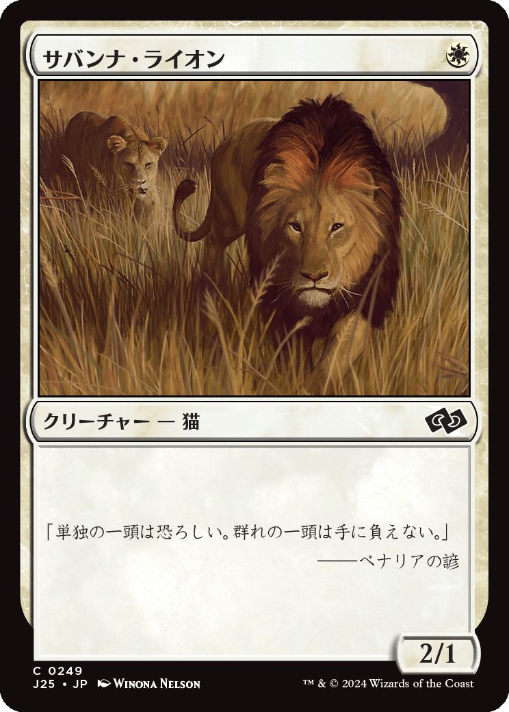 naokuroshop MTG [J25][0249][白][C][JP][サバンナ・ライオン/Savannah Lions] NM