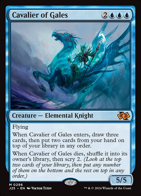 naokuroshop MTG [J25][0296][青][M][EN][風の騎兵/Cavalier of Gales] NM