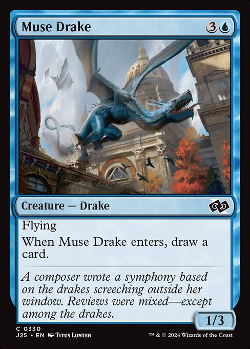 naokuroshop MTG [J25][0330][青][C][EN][詩神のドレイク/Muse Drake] NM