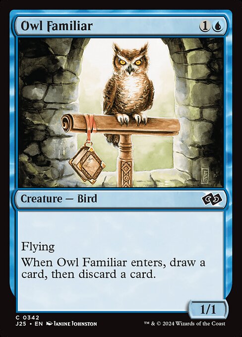 naokuroshop MTG [J25][0342][青][C][EN][使い魔のフクロウ/Owl Familiar] NM