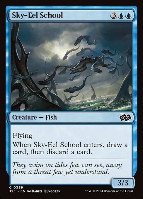 naokuroshop MTG [J25][0359][青][C][EN][空長魚の群れ/Sky-Eel School] NM