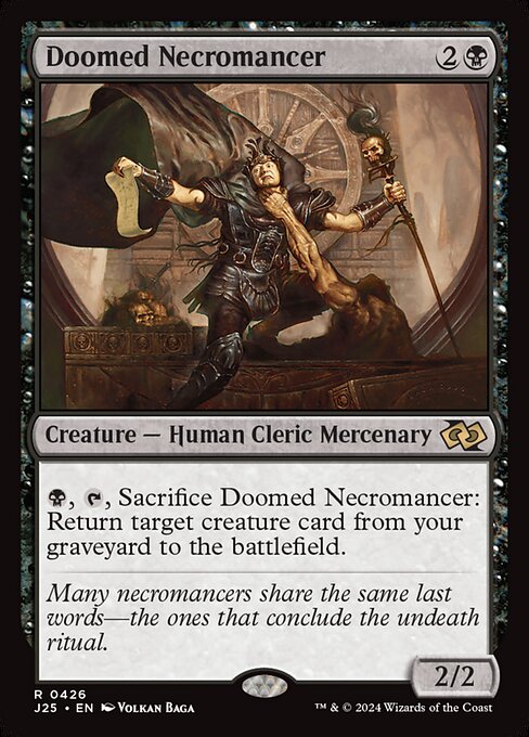 naokuroshop MTG [J25][0426][黒][R][EN][宿命のネクロマンサー/Doomed Necromancer] NM