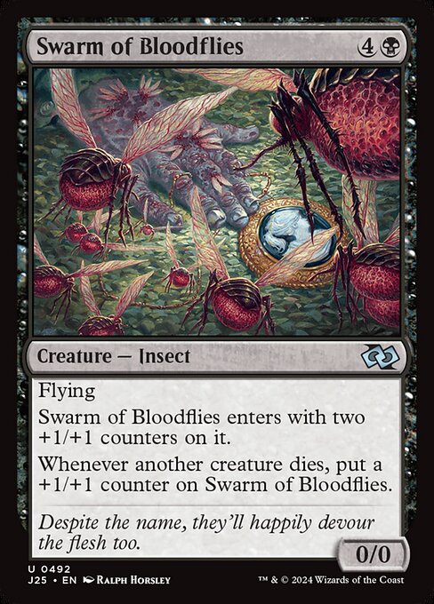 naokuroshop MTG [J25][0492][黒][U][EN][血蠅の大群/Swarm of Bloodflies] NM