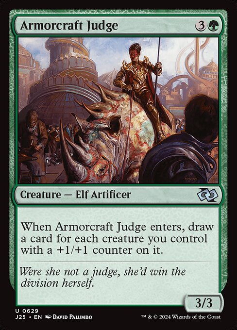 naokuroshop MTG [J25][0629][緑][U][EN][鎧作りの審判者/Armorcraft Judge] NM