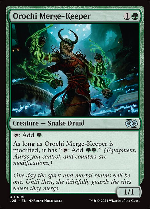 naokuroshop MTG [J25][0695][緑][U][EN][大蛇の統合守り/Orochi Merge-Keeper] NM