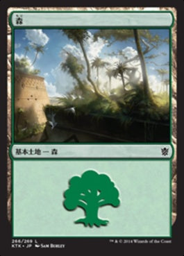 naokuroshop MTG [KTK][266][土地][C][JP][森/Forest] NM