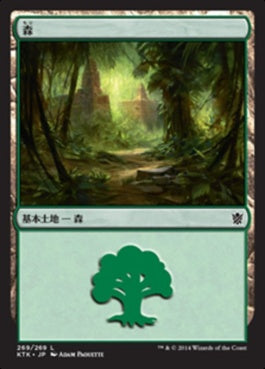 naokuroshop MTG [KTK][269][土地][C][JP][森/Forest] NM