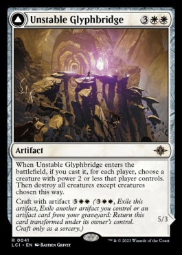 naokuroshop MTG [LCI][0041][白][R][EN][不安定な象形橋/Unstable Glyphbridge]（foil） NM