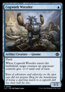 naokuroshop MTG [LCI][0049][青][C][EN][歯車式闘士/Cogwork Wrestler]（foil） NM